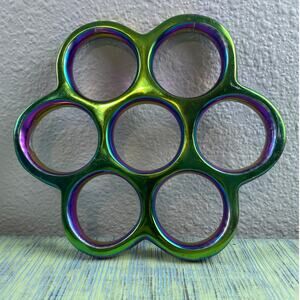 Rainbow Honeycomb Cast Aluminum Shibari Suspension Ring Iridescent